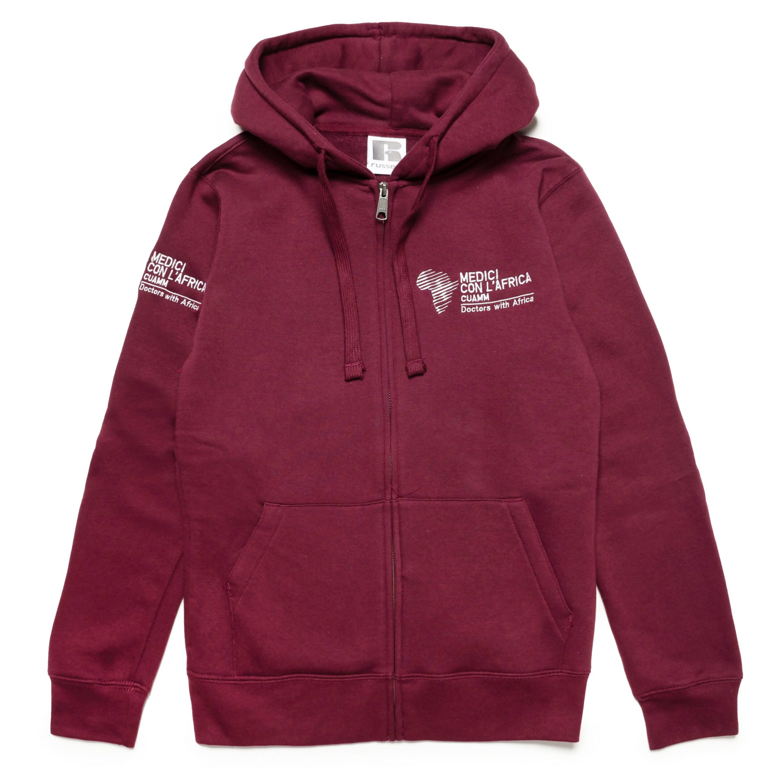 Felpa bordeaux con zip