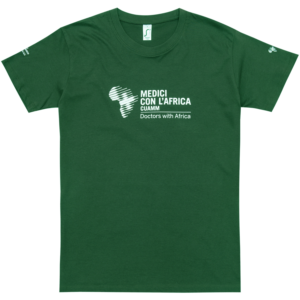 T-shirt verde Medici con l’Africa